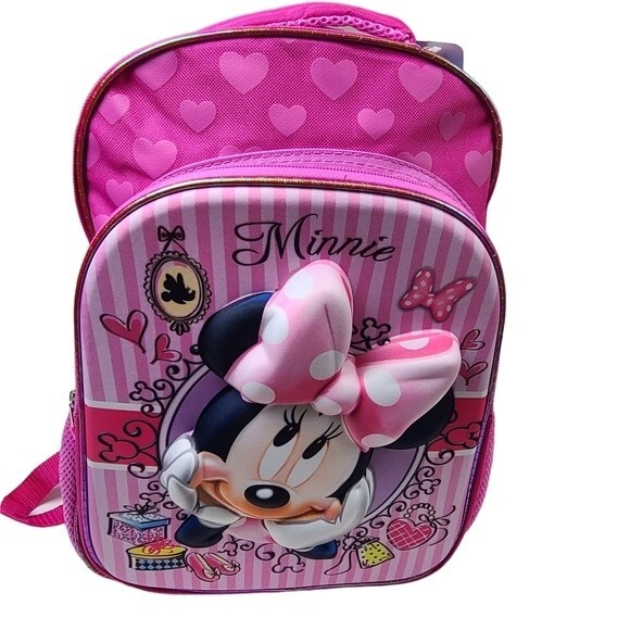 Disney Minnie Mouse Pink New Pop Out 3D Backpack - Picture 3 of 12